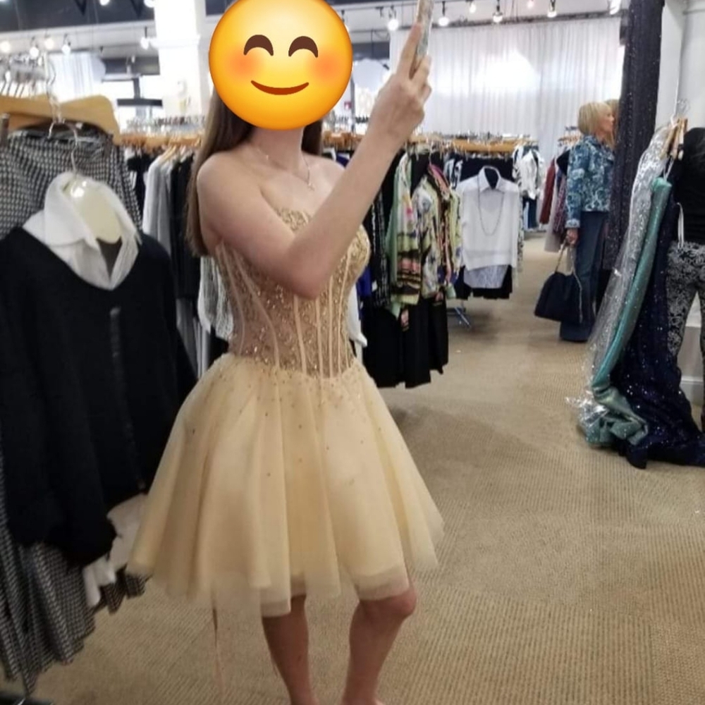 Ladies Jovani Gold Party Dress Size 2